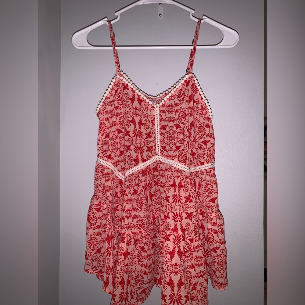 Red patterned shirt